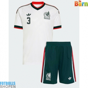 Billiga Mexiko Cesar Montes #3 Bortatröja Barn VM 2026 Kortärmad (+ Korta byxor)